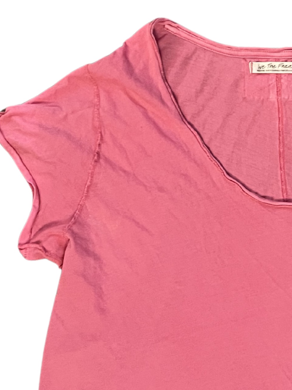 Free People We The Free Boxy Scoop Neck Tee | Pink | Size Medium - Picture 4 of 7